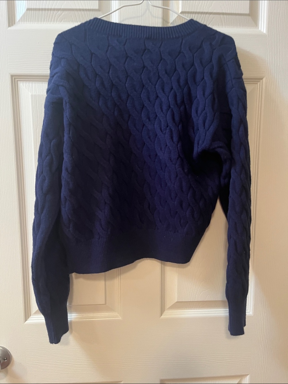 Ann Taylor Navy Cable Knit Button-Front Cardigan in small - Picture 3 of 3
